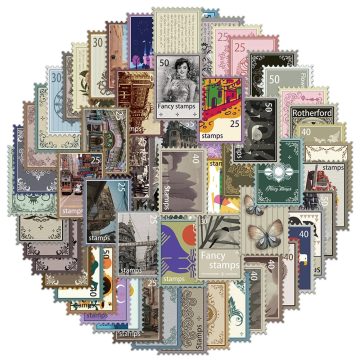 Cool Retro Stamp Stickers - Vintage Decals for Skateboard, Motorcycle & Tech