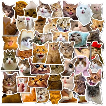 Cute Cat Graffiti Stickers for Helmet, Wall, DIY Decoration