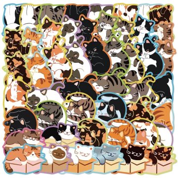 Kawaii Sleeping Cat PVC Stickers - Children's DIY for Scrapbooking, School