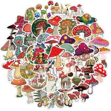 Aesthetic Mushroom Stickers Cute Waterproof Vinyl Decals for Water Bottles and Gifts