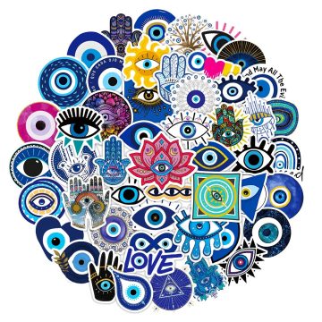 Turkish Evil Eye Cartoon Stickers - Graffiti Decals for Skateboard Motorcycle Luggage