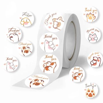 Colorful Cat Paw Print Stickers for Party and Craft Decoration