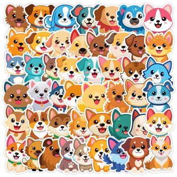 Cute Cartoon Dog Stickers for Helmet, Wall, DIY Decoration