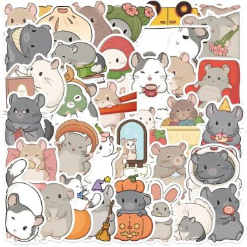Chinchilla Sticker Pack for Luggage, Water Bottles, Phones, Laptops, and Scooters