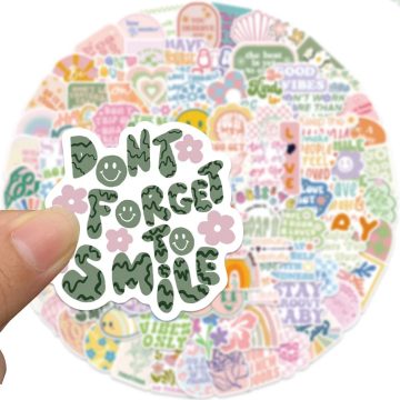 Cute Girls Danish Pink Inspirational Stickers - Cartoon Decal for Phone, Motorcycle, Bike, Guitar