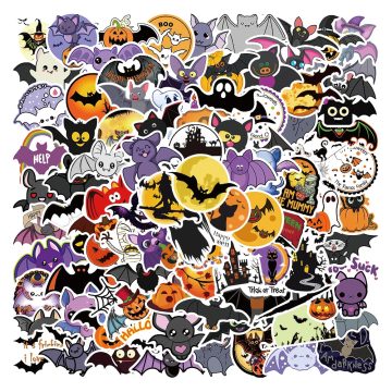 Cute Cartoon Halloween Bats Waterproof Graffiti Decals
