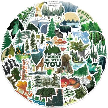 Natural Forest Scenery Stickers - Outdoor Travel Decals for Scrapbooking Laptop Guitar