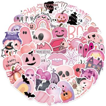 Kawaii Halloween Pumpkin Skull Stickers for Skateboard Guitar