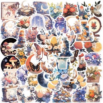 Moon Flower PVC Stickers - Colorful Children's Decoration Scrapbooking Stationery
