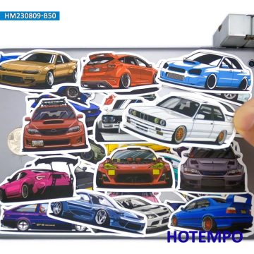 Supercar Cartoon Stickers for Kids and Scrapbooks