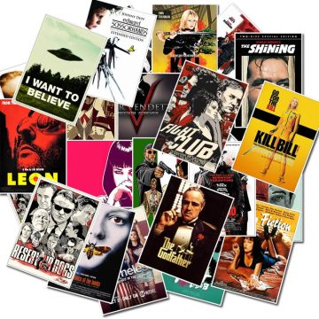 Classic Movie Poster Stickers Pulp Fiction Godfather Retro Decals for Laptop Scrapbook Luggage Phone