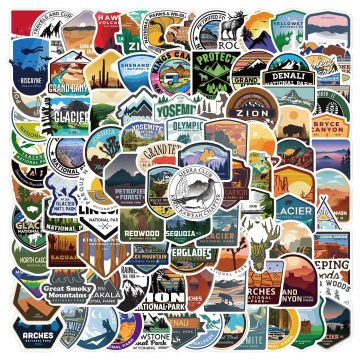 USA National Park Graffiti Travel Stickers for Motorcycle & Luggage