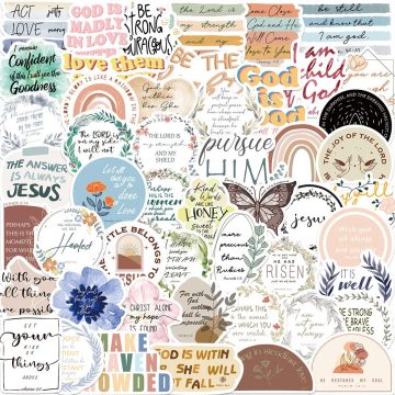 Inspirational Jesus Stickers - Bible Verse Decals for Laptop Guitar Suitcase