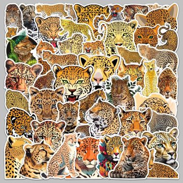 Cartoon Leopard Graffiti Stickers for Helmet, Wall, DIY Decor
