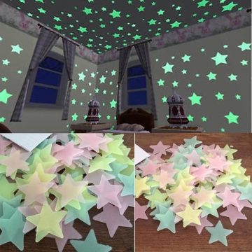 Glow-in-the-Dark Star Wall Stickers for Kids' Rooms