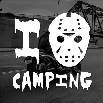 Camping Mask Jason Sticker - Funny Decal for Cars Trucks Motorcycles Laptops
