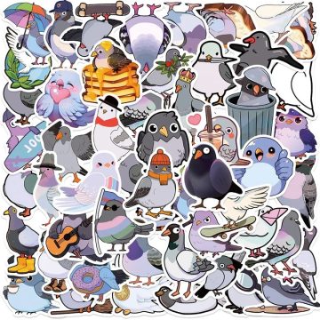 Kawaii Pigeon PVC Stickers - Children's Korean Stationery for School Supplies
