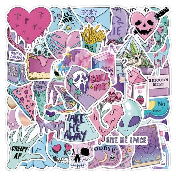 Gothic Magic Skull Cartoon Stickers for Laptop Car Phone Motorcycle