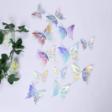 3D Crystal Butterfly Wall Stickers Suncatcher Effect for Kids Room