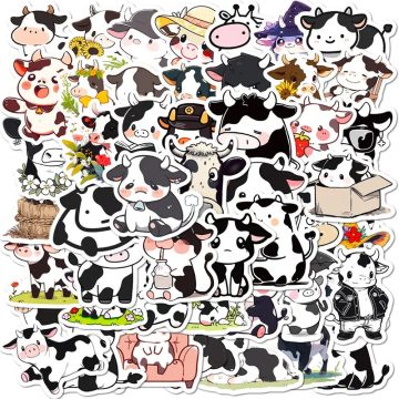Cute Cow PVC Sticker Pack - Aesthetic DIY Childrens Decoration Scrapbooking Korean Stationery