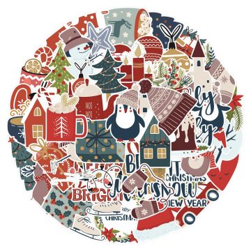 Kawaii Christmas Art Stickers for Kids Scrapbook Diary