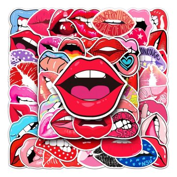 Cute Cartoon Lip Series Waterproof Vinyl Stickers for Skateboard and Snowboard