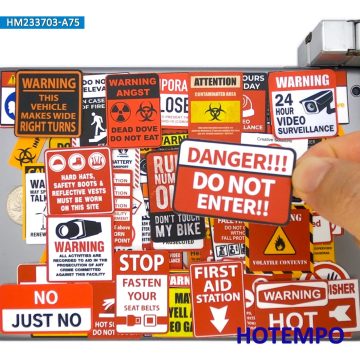 Funny Danger Warning Sign Stickers for Luggage and Helmets