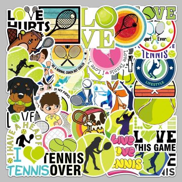 Cartoon Tennis Graffiti Stickers for Helmet, Wall, DIY Decoration