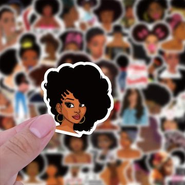 Melanin Poppin Black Girl Stickers for Phone