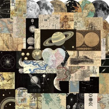 Vintage Planet Map PVC Stickers - Kids Stationery
