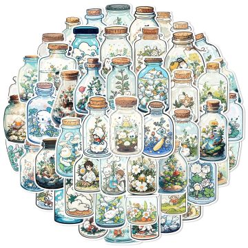 Japanese Style Aesthetic Bottle Stickers for Fridge Scrapbooking