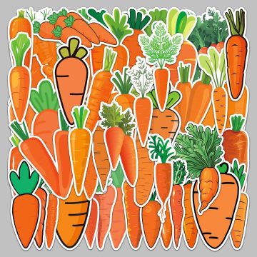 Cute Carrot Graffiti Stickers for Helmet, Wall, DIY Decoration