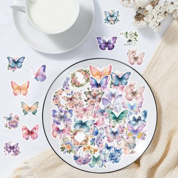 Butterfly and Flower Waterproof Stickers for Laptop, Phone, Guitar, Cup