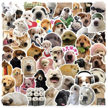 Kawaii Dog Meme Graffiti Stickers - Animal Cartoon Decals for Luggage, Laptop