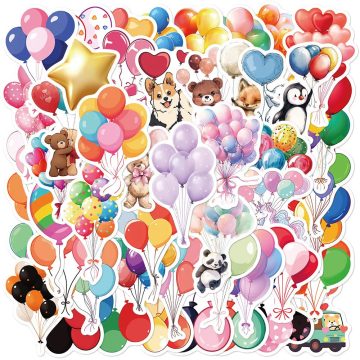 Balloon Festive Atmosphere Stickers - DIY Decals for Laptop Phone Scrapbook