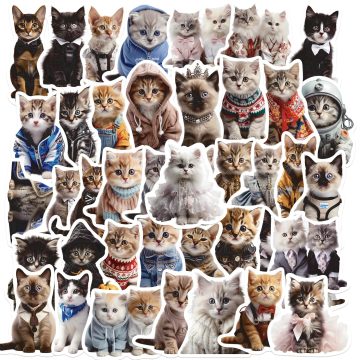 Cute Cat Animal Kawaii DIY Stickers for Waterproof Skateboard, Laptop, Phone, Diary, Car, Vinyl PVC Decoration
