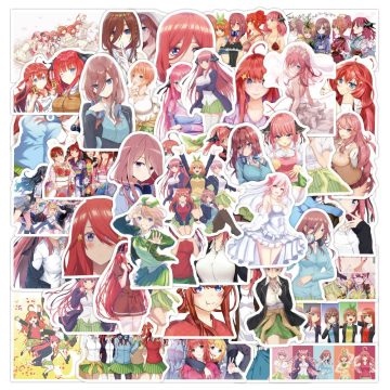 Quintessential Quintuplets Cartoon Stickers - Anime Decals for Tech & Vehicles