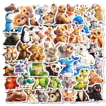 Cute Cartoon Animal Stickers for Helmet, Wall, DIY Decoration