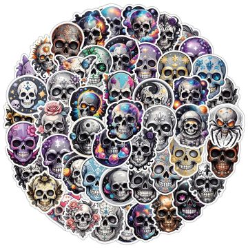 Nordic Horror Skull Waterproof Stickers for Laptop Skateboard
