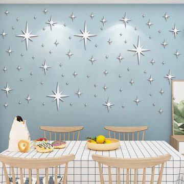 Acrylic Mirror Wall Stickers - 3D Star Design for Home Decor