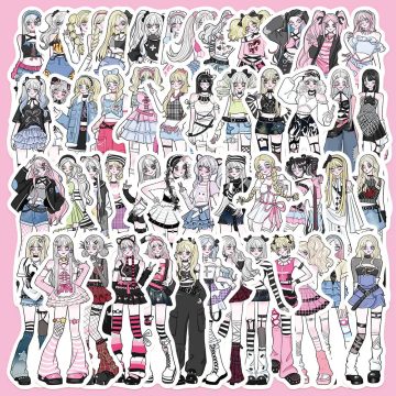 Beauty Graffiti Cartoon Stickers for Wall and DIY Decor