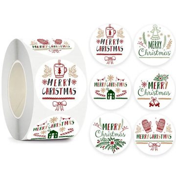 Merry Christmas Holiday Stickers for New Year Gifts, Baking, and Packaging