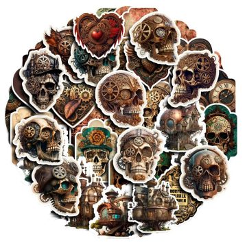 Steampunk Skull Sticker Pack
