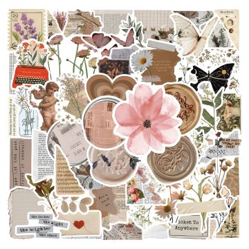 Retro Aesthetic Stickers - Vintage Waterproof Decals for Water Bottle & Laptop