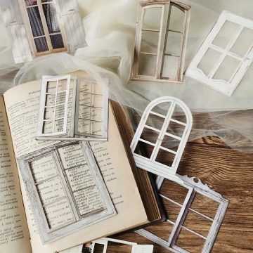 Vintage Laser Cut Window Door Stickers for Scrapbooking and DIY Crafts