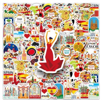 Spain Travel City Landscape Stickers - Beautiful Scenery Decals for Guitar Bike