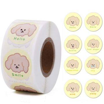 Cute Animal Dog Reward Stickers for Children - Holiday Gift DIY Decorative Stationery