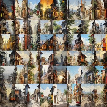 Vintage Acrylic Street Stickers for Phone, Luggage, and Fridge