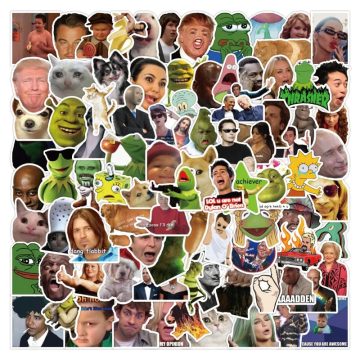 Funny Meme Stickers Waterproof Vinyl Decals for Laptop, Phone, Water Bottle, Scooter, Suitcase, Fridge