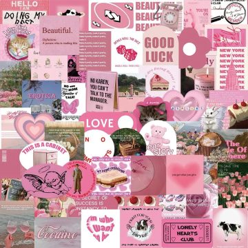 Pink Flower Graffiti Stickers Waterproof Decals for Skateboard and Helmet